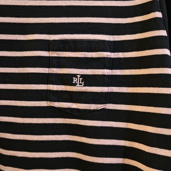 Ralph Lauren Pink and Black Striped Long Sleeve Tee - Picture 3 of 4